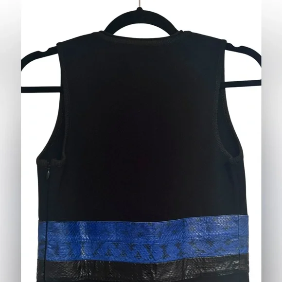 PROENZA SCHOULER $990 Retail Black Rattlesnake Trim Fit & Flare Dress, Size XS